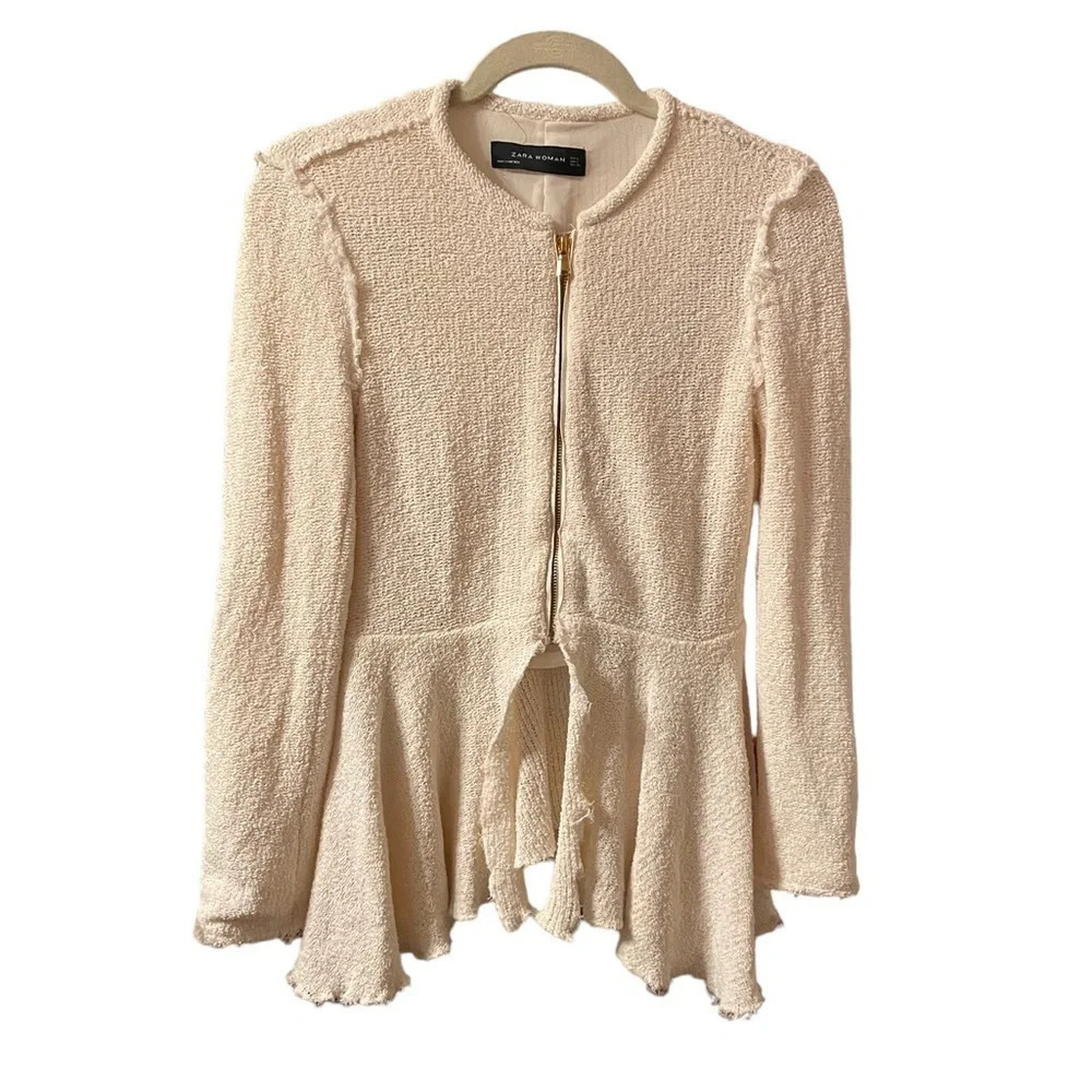 ZARA PEPLUM ZIP JACKET